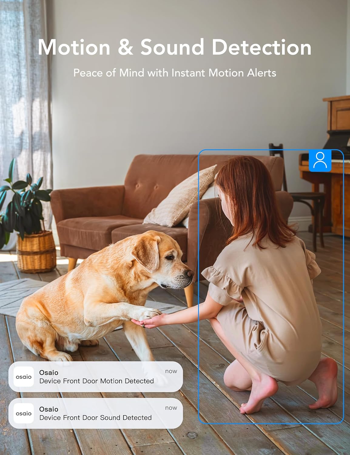 GNCC 2K 2.4G/5G 2 Pack Indoor Cameras for Home Security with Phone App, Mini Pet Cam w/Human/Motion/Sound Detection