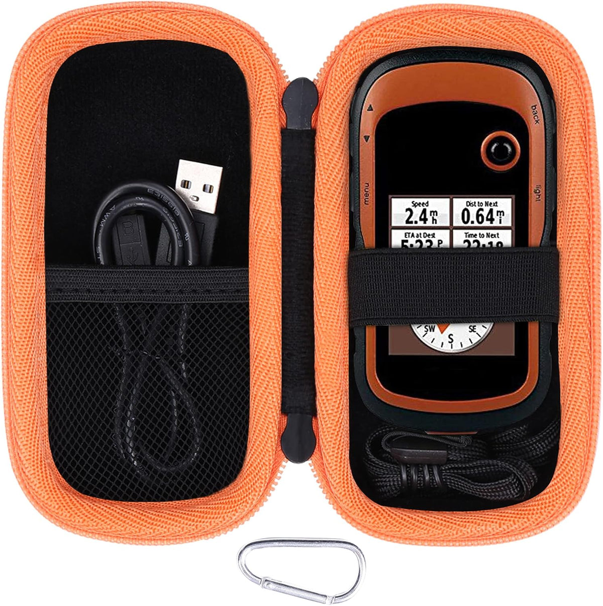 Aenllosi 20/20x/30x/22x/32x Hard Carrying Case Replacement for Garmin eTrex Handheld GPS by (Orange Zipper)