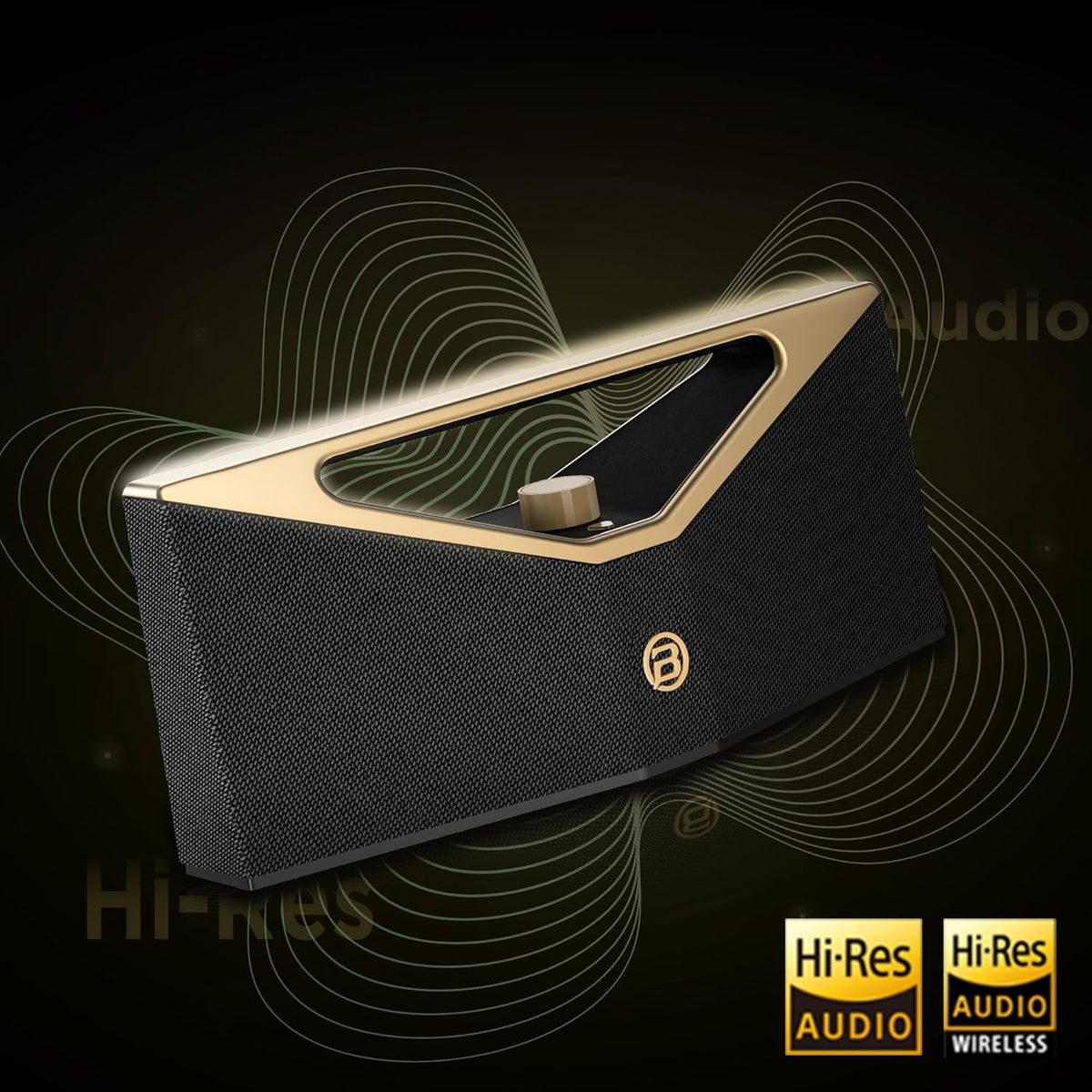 BUGANI Bluetooth Speaker Loud 160W,Waterproof Large Bluetooth Speaker Subwoofer Hi-Res Audio, 12H Playtime Party Outdoor Speakers for Camping, Beach, Golden