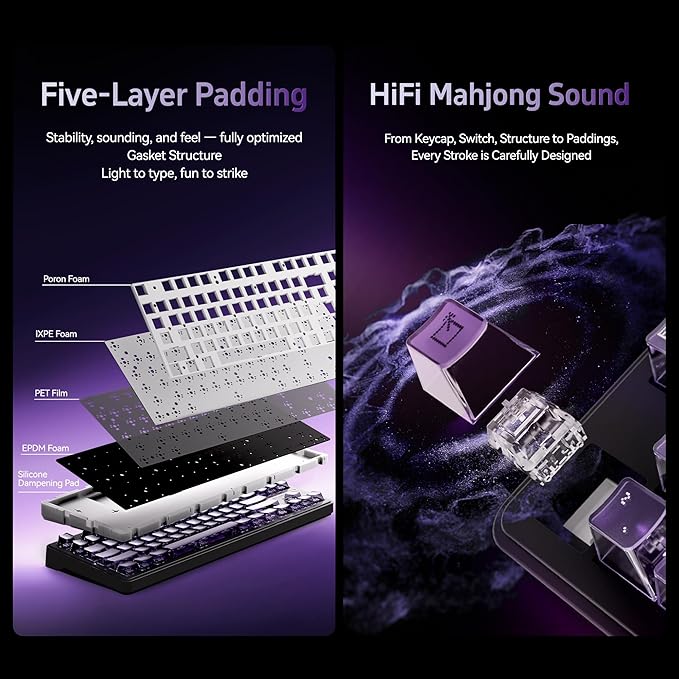 ATK A87 Pro Wireless Mechanical Keyboard 87-Key TKL Gasket Mount Hot-Swap Tri-Mode RGB (Arctic Snow)