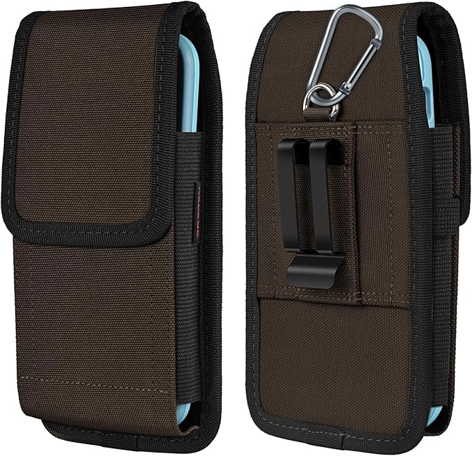 ACCKUO Phone Holster for Belt with Metal Clip and Magnetic Closure Compatible with iPhone 17 Pro Max, Galaxy S26/S25/S24/S23/S22/S21/S20 Ultra A17 A16 A26 A36 for Everyday Protection, XL-Coffee