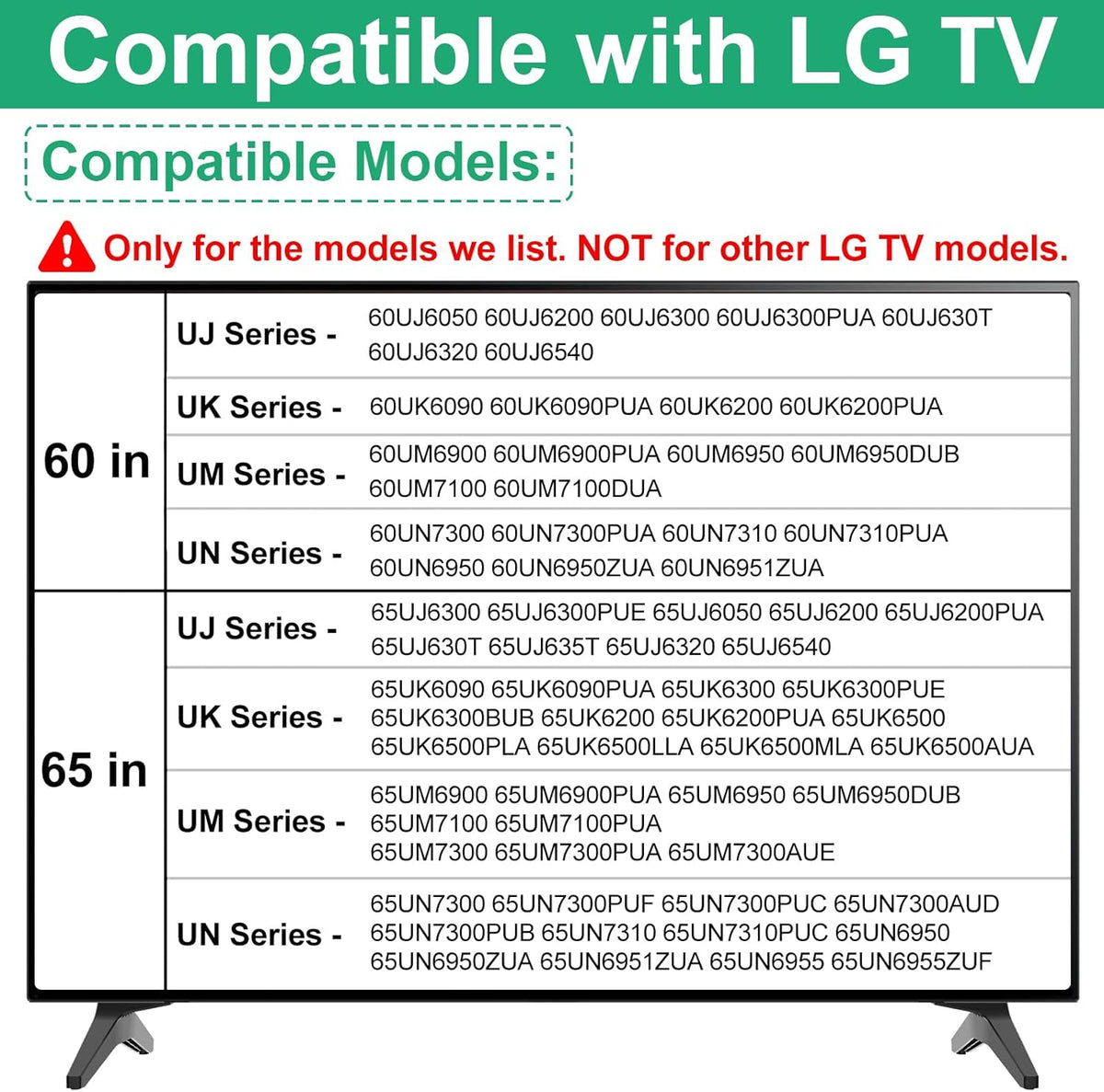 60UJ6050 60UK6090 60UM6900 60UN7300 65UJ6300 65UK6090 65UM6900 65UM7300PUA 65UN6950 TV Stand for LG TV Legs, TV Stand