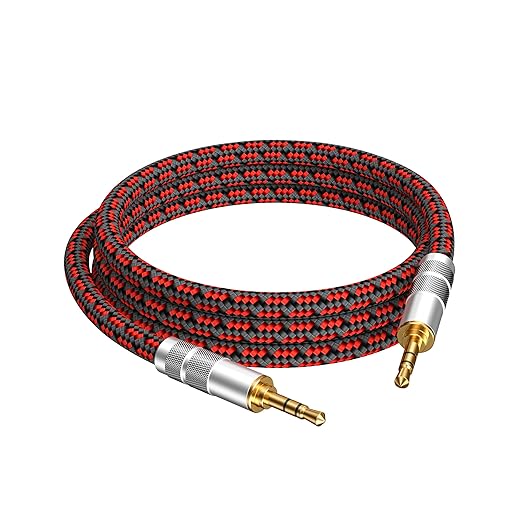 Primeda Audiophile High Purity Copper Aux Audio Cable 3.5mm Male to 3.5mm Male Audio Auxiliary Cord Gold-Plated Stereo HiFi Adapter Cable (Straight to Straight, 3.2ft/1m)