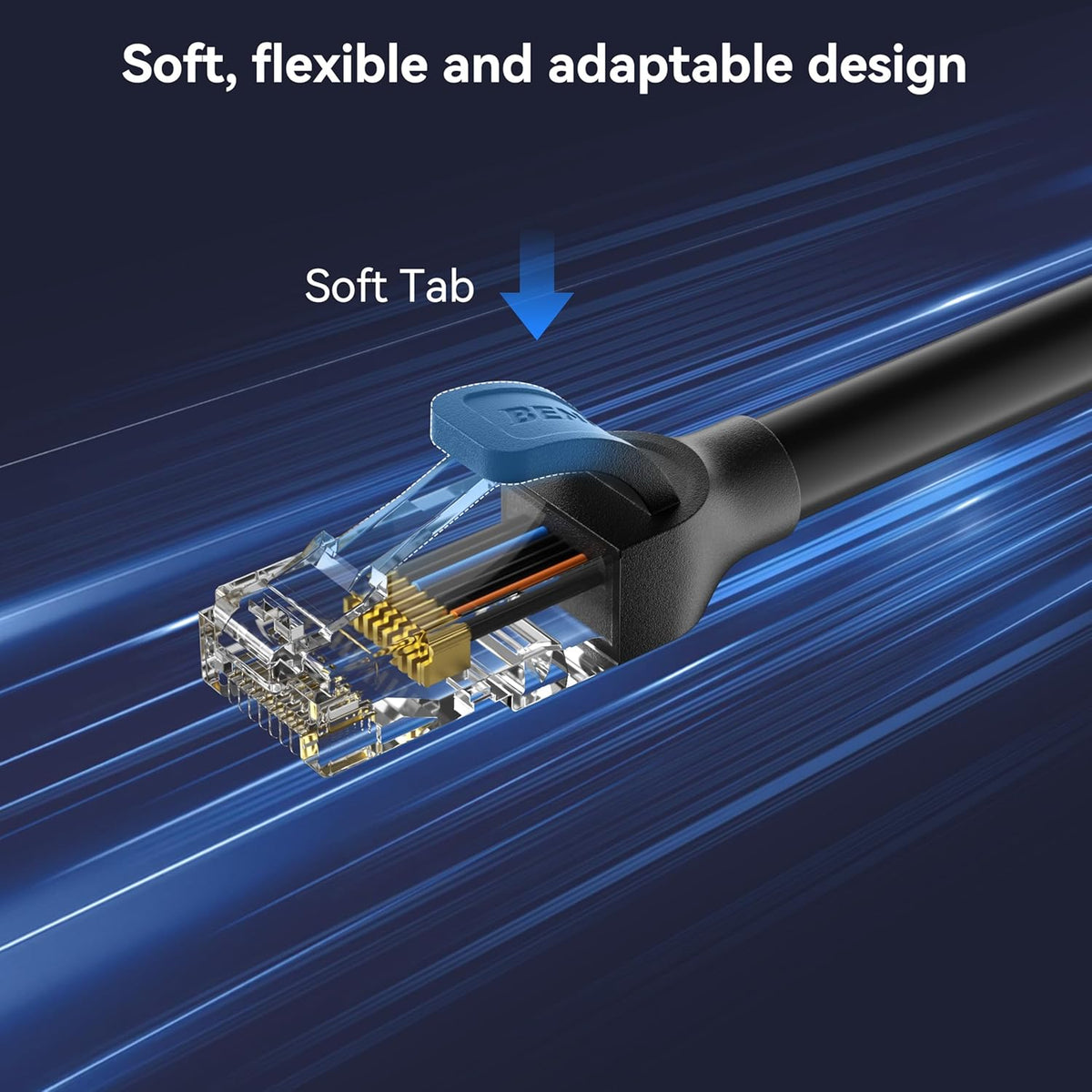 6 6.6ft, 250MHz 10Gbps RJ45 10/100/1000/10000 BENFEI Cat Ethernet Cable Network Cable, LAN Cable for Mbps Network