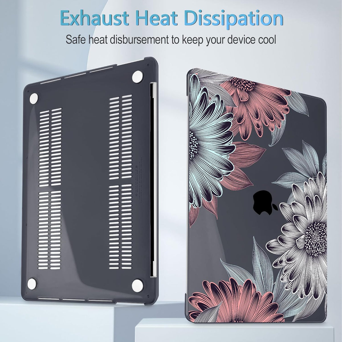 Mektron for MacBook Pro 16 inch A2141 Case 2020 2019 Release with Retina Display & Touch Bar & Touch ID, Blooming Chrysanthemums Plastic Hard Shell Cover Keyboard Skin Screen Protector Dust Plug