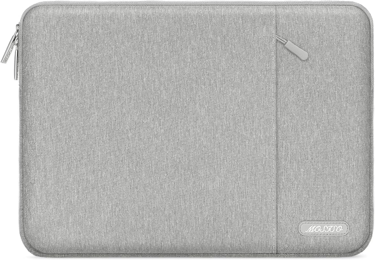 MOSISO Laptop Case 16 inch, 15-15.6 inch Laptop Sleeve Compatible with MacBook Pro 16 M4 M3 M2 M1, HP Acer Dell Lenovo ASUS Notebook, Polyester Vertical Computer Sleeve Bag with Pocket, Gray