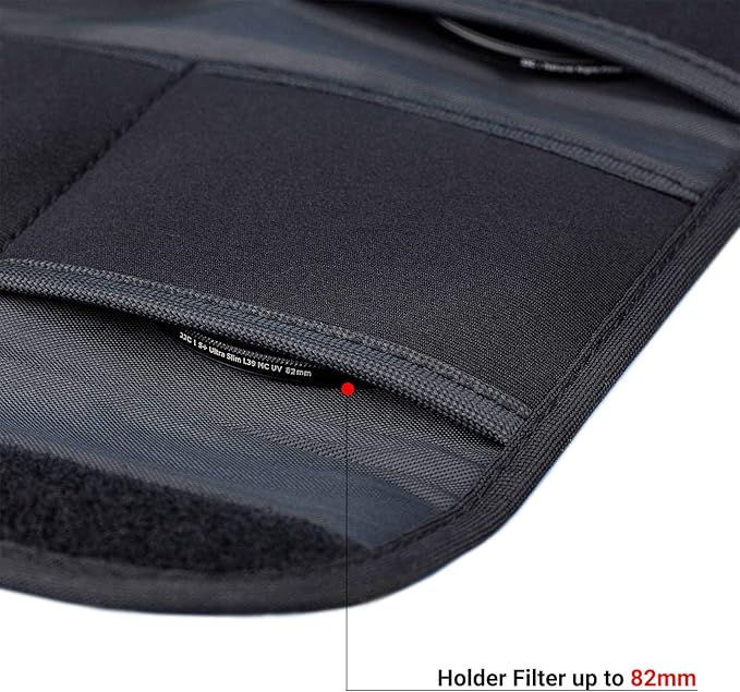 JJC 4 Pockets Lens Filter Case for Filter Up to 82mm (37mm 40.5mm 43mm 46mm 49mm 52mm 55mm 58mm 62mm 67mm 72mm 77mm),Foldout Filter Pouch with Microfiber Cleaning Cloth,Photography Filter Holder Bag