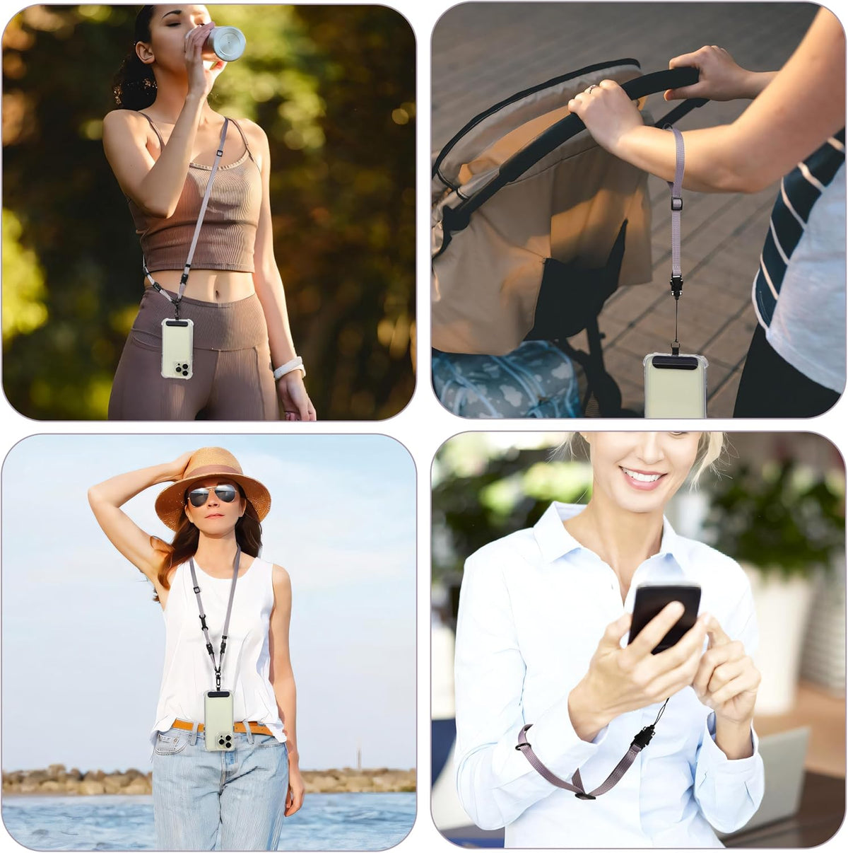 Cell Phone Strap Adjustable Wrist Strap Crossbody Cellphone Holder Extra Long Phone Lanyard Wrist Lanyard (Lavender Grey)