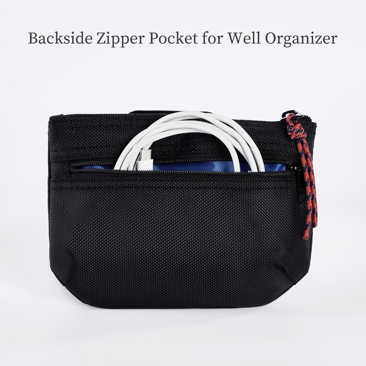 Rough Enough Small Tech Organizer Travel Case for Electronics Chargers and Cords, Cable Storage Bag, Everyday Carry, Blue