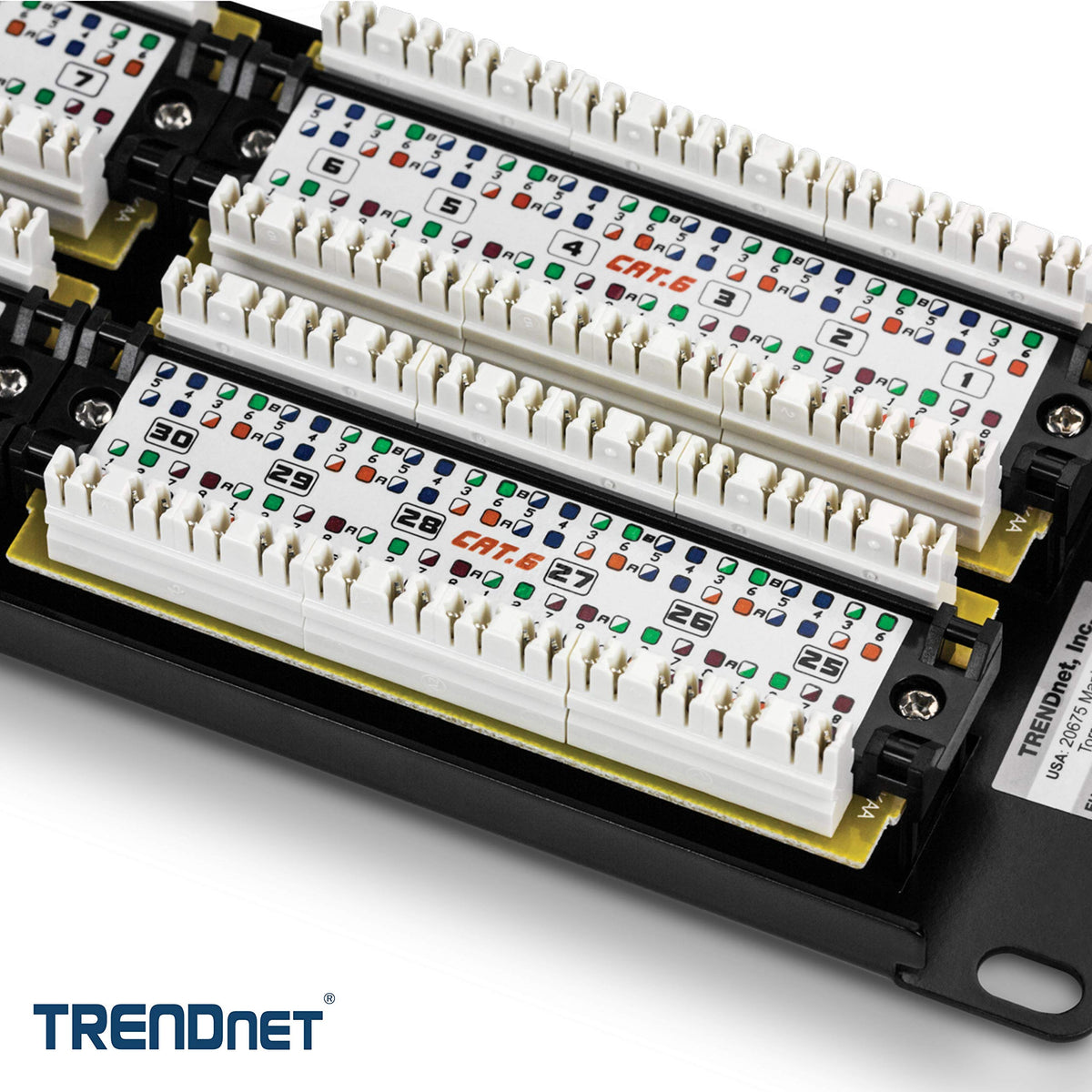TRENDnet 48-Port Cat6 Unshielded Patch Panel, Wallmount or Rackmount, Compatible with Cat3,4,5,5e,6 Cabling, for Ethernet, Fast Ethernet, Gigabit
