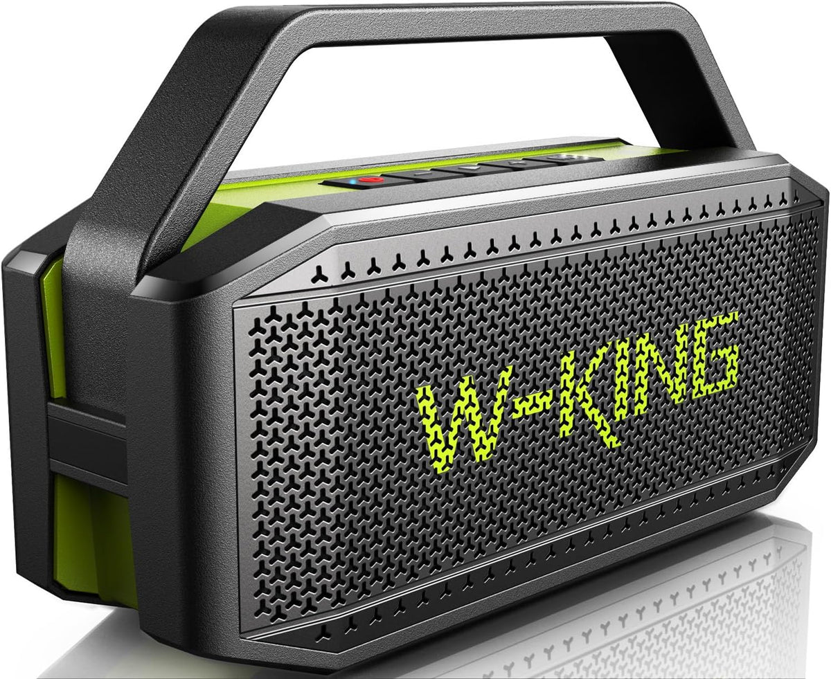 W-KING Portable Loud Bluetooth Speaker Wireless, 100W Max IPX6 Waterproof Outdoor Speaker Subwoofer, 60W Exlarge Passive Radiator- All-Round Rich Bass/40H/EQ/PowerBank/TF/AUX, Party Big Large Boombox