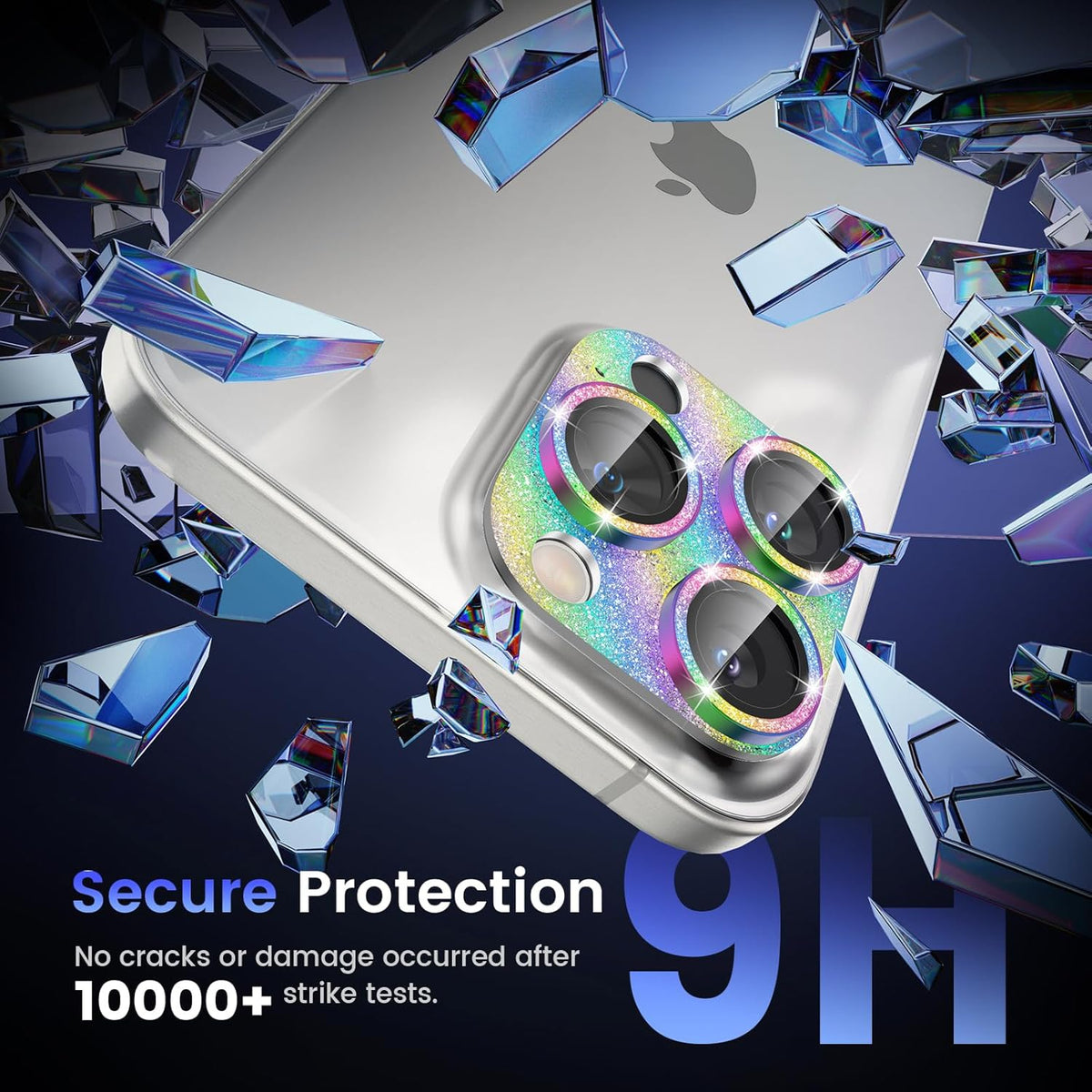 Tensea for iPhone 16 Pro/iPhone 16 Pro Max/iPhone 15 Pro/iPhone 15 Pro Max Camera Lens Protector, Metal Aluminum Alloy Tempered Glass Cover Camera Screen Protector Accessories, Case Friendly