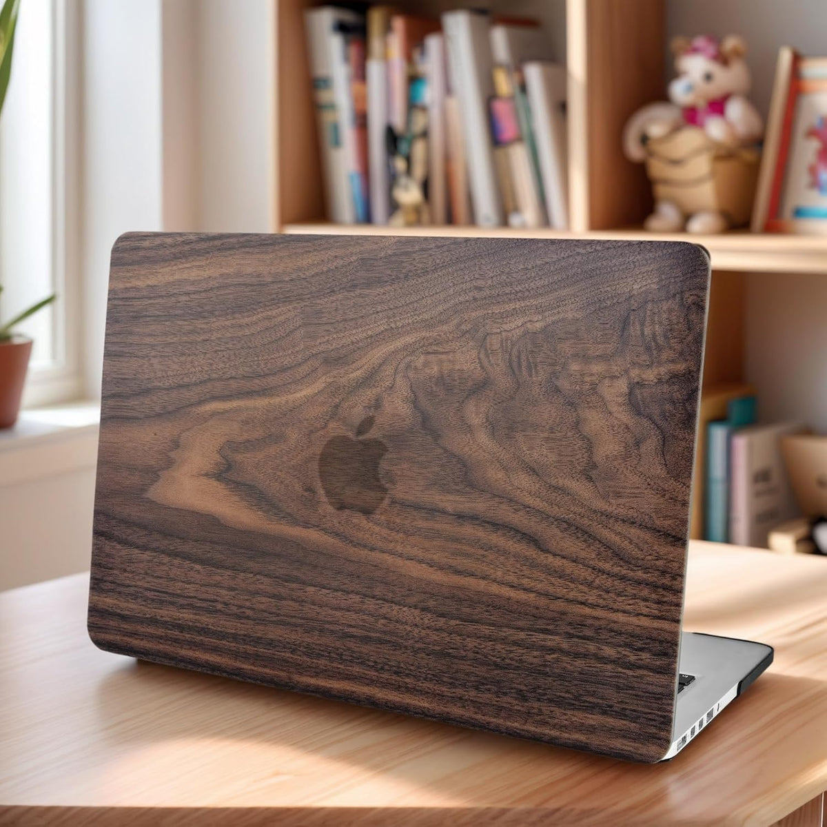 KECC Compatible with MacBook Air 13 inch Case 2022 2021 2020 2019 2018 Release M1 A2337 A2179 A1932 Plastic Hard Shell for MacBook Air 13.3 inch + Keyboard Cover + Sleeve, Walnut Wood