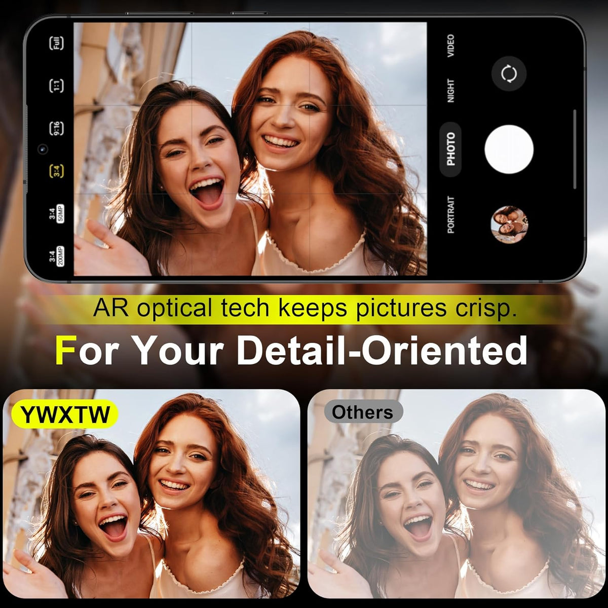 YWXTW Camera Lens Protector for Samsung Galaxy S25 Accessories [1:1 Fit & Ultra Clarity] 9H Tempered Glass Metal Individual Ring Camera Cover Screen Protector for S25, Case Friendly (Clear)