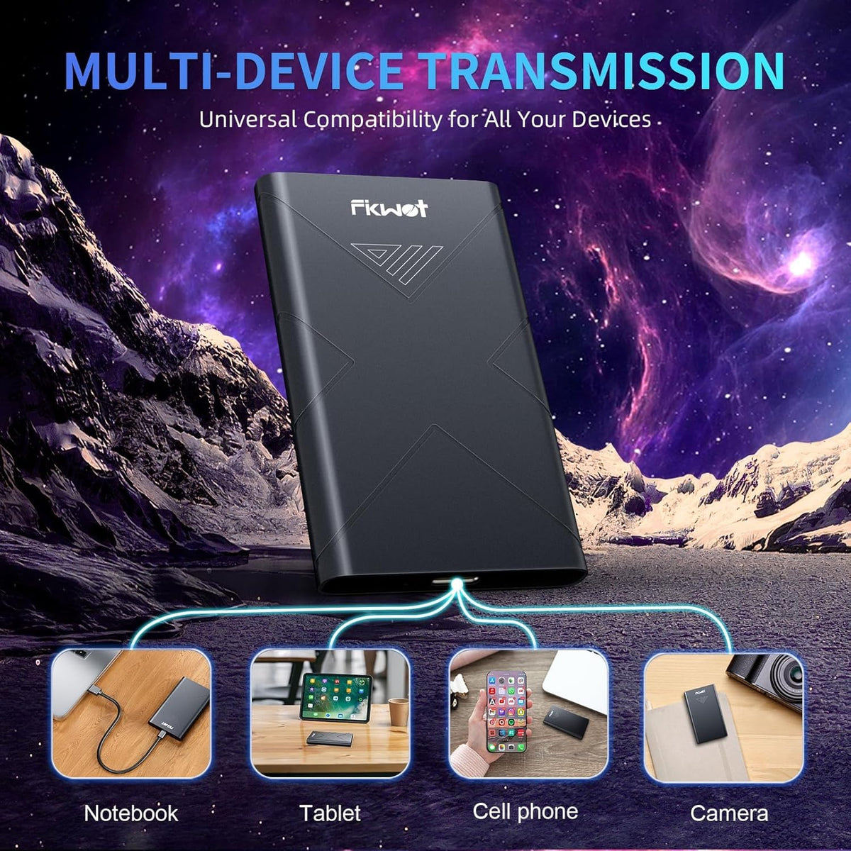500GB External SSD, Portable SSD, Up to 2000MB/s, USB 3.2 Gen2x2 External Solid State Drives, Compatible with Smart TV, PS5/PS4(Pro), iPhone 15/16, Xbox, Mac & Windows and Other Devices(FP80)