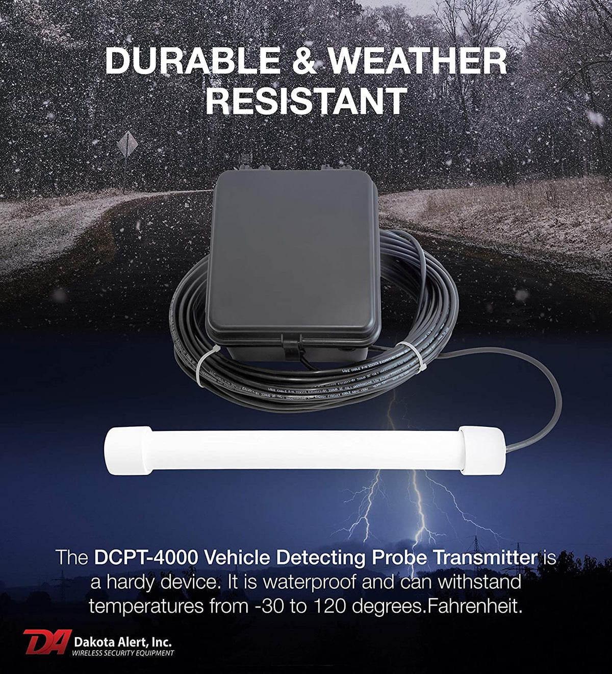 Dakota Alert Driveway Alarm Sensor - DCPA-4k Plus Driveway Alarms Wireless Outside Weatherproof Alert System, 1-Mile-Long Range Sensors, Receiver