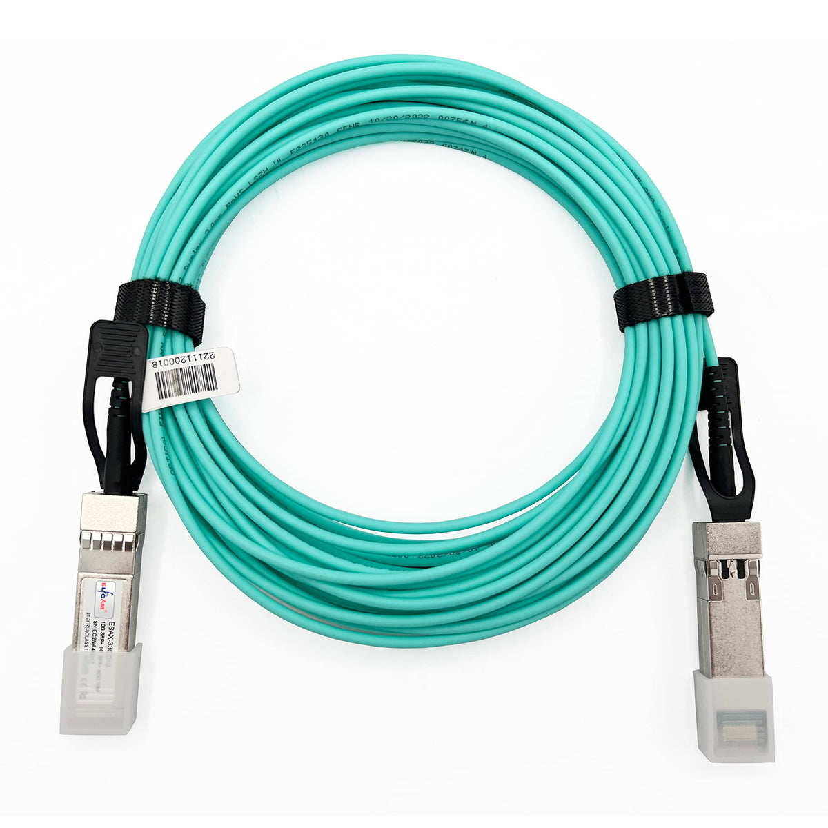 Elfcam - 3m/9.84ft 10G Active Optical Cable AOC OM3 SFP+ to SFP+ 10Gbps, Compatible with SFP-10G-AOC, 3 Meters
