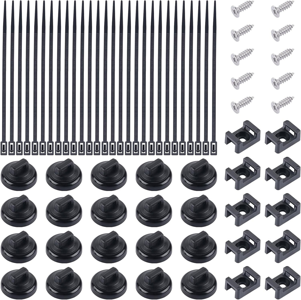 20 60 20 Wire(100 PCS Magnetic Zip Tie Mounts Base Neodymium Magnets & Pcs Releasable Cable Zip Ties & Pcs Zip Tie