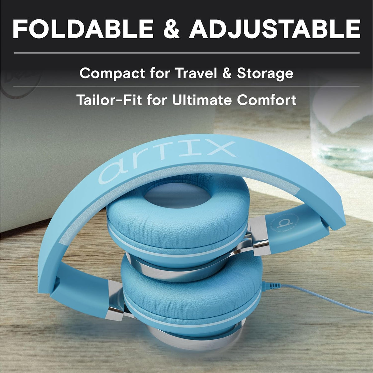ARTIX CL750 USB C Wired Headphones with Mic & Volume Control Noise Isolating for iPhone 15-16, Samsung Computer Earphones Wired, On-Ear with Wire, Plug in and Play