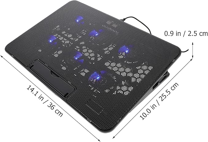 Vaguelly Laptop Cooling Pad 15.6 Inch with 1 Quiet Fan Black Laptop Cooler Stand for Gaming and Office Use Portable Cooling Base Compatible with 15.6 Notebooks