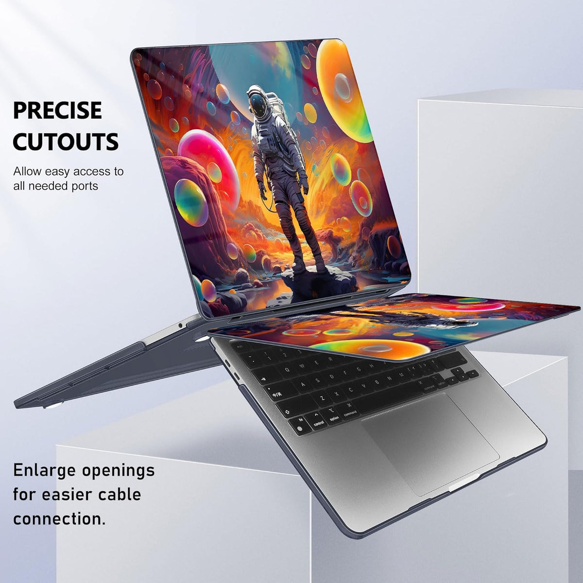May Chen Compatible with MacBook Pro 13 inch Case 2022 2021 2020 Release Models A2338 M2 M1 A2251 A2289, Plastic Hard Shell Case for MacBook Pro 13 Inch with Touch Bar Fits Touch ID, Astronaut S929