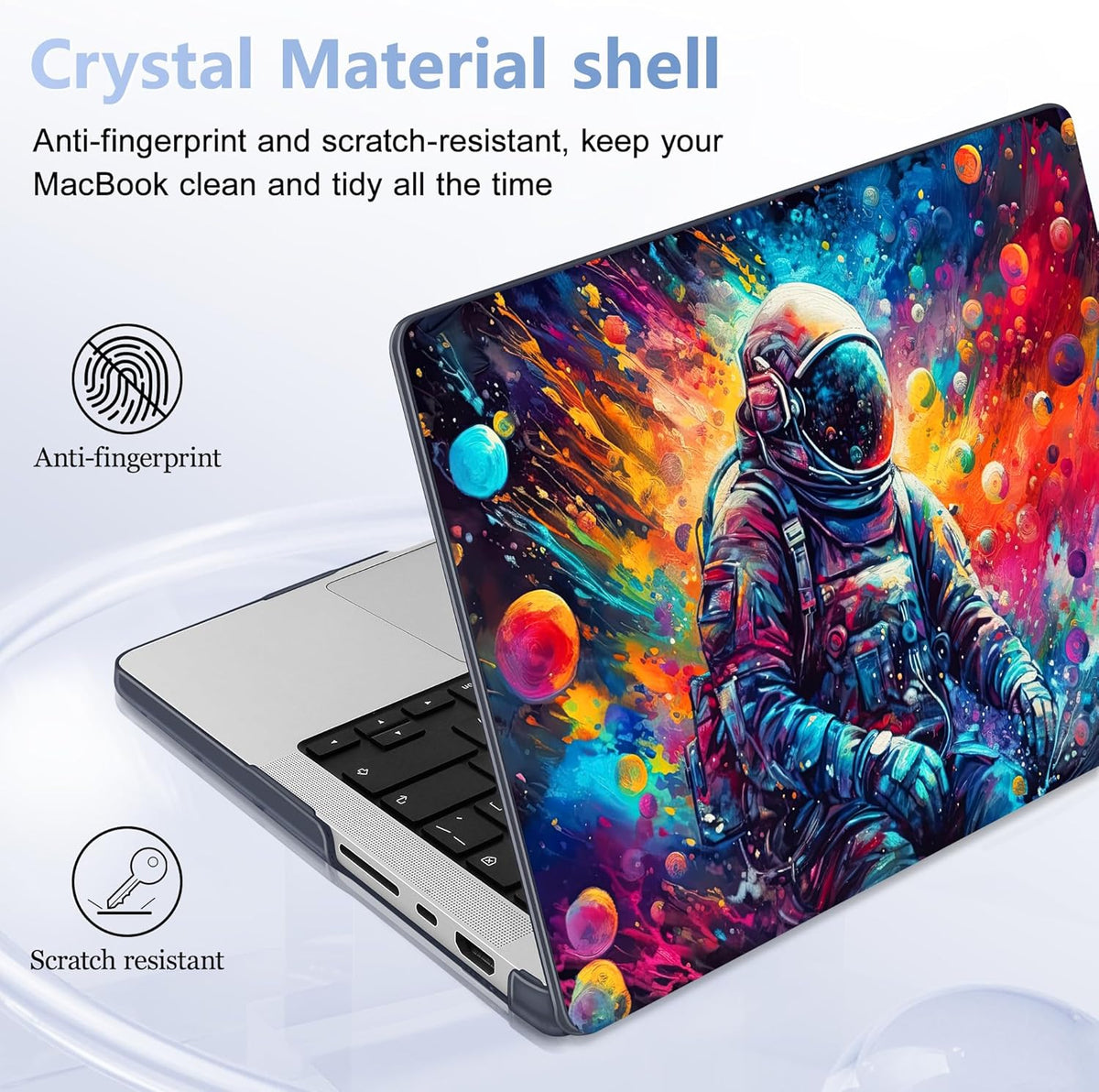 for MacBook Pro 16 inch Case 2021 2022 2023 2024 Release A3186 A3403 M4 A2991 M3 A2780 M2 A2485 M1 Pro/Max, Hard Shell Case with Screen Protector & Keyboard Cover, Astronaut