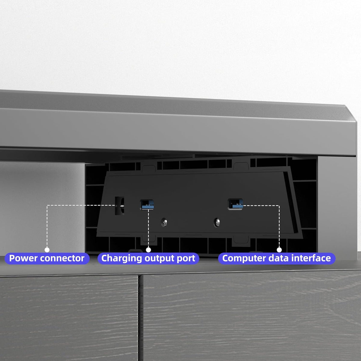 2-Tier Metal Computer monitor stand Laptop Desk Shelf & Monitor Riser ，27.55 inches long desk riser ,22W charging power, 2 USB 3.0 ports, and 1 USB 2.0 port Monitors/PC/Laptop/Computer Space Saver Organizer(USB Hub Fast Charging Version, Two-layer 700mm)