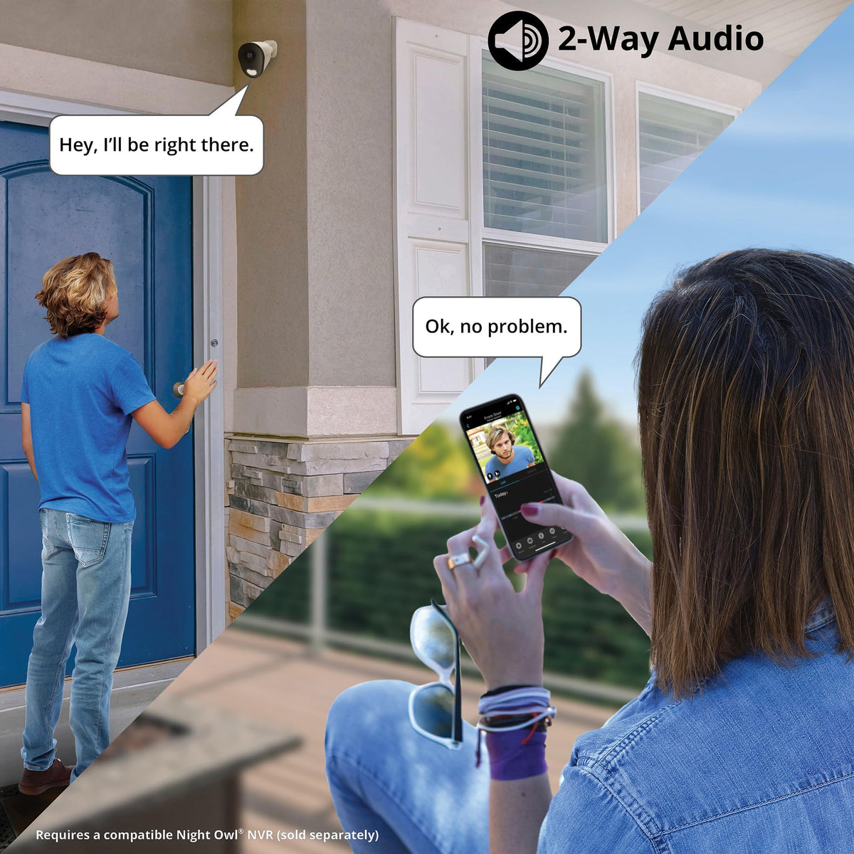 Night Owl Add On Wired IP 4K HD Indoor/Outdoor Deterrence Bullet Camera with 2-Way Audio (1-Pack) (Bullet - 1 Pack)