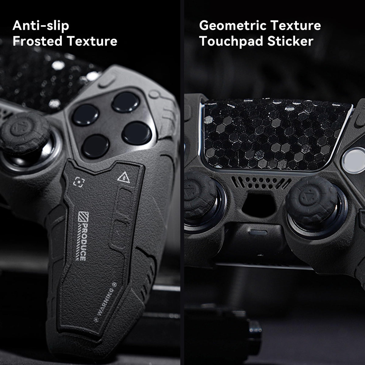 GeekShare G.S.TAC Tactical PS5 Controller Skin Set, Anti-Slip Silicone Protective Cover Skin Case for PS5 Wireless Controller with 2 Thumb Grip Caps