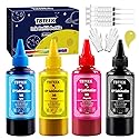 TBTeek Sublimation Ink Refilled Bottles Work with WF7710 ET2760 ET2720 ET2803 ET2800 ET15000 C88 C88+ Inkjet Printer Heat Press Transfer on Mugs