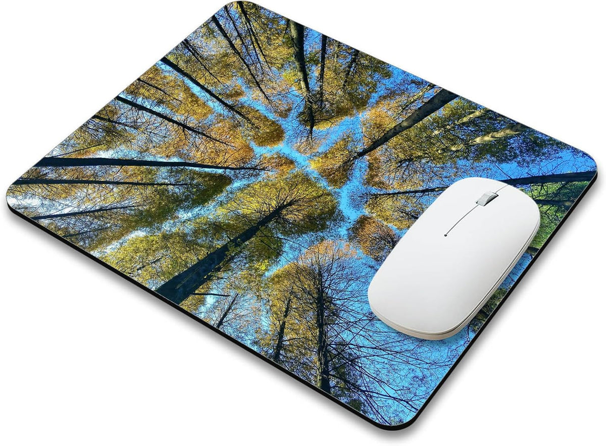 The Trees Under Blue Sky Mouse Pad Mat Rectangle Non-Slip Rubber Mousepad for Office Laptop