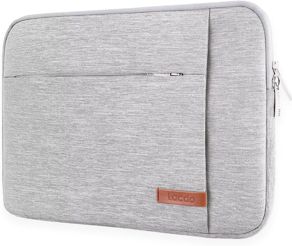 Lacdo 14 Inch Laptop Sleeve Case Computer Bag for HP Lenovo Dell ASUS Acer Chromebook 14 / HP Stream 14 / Dell Inspiron 14 / Lenovo IdeaPad 14 / Acer Spin 3 / ASUS ZenBook 14 Water-Resistant, Gray