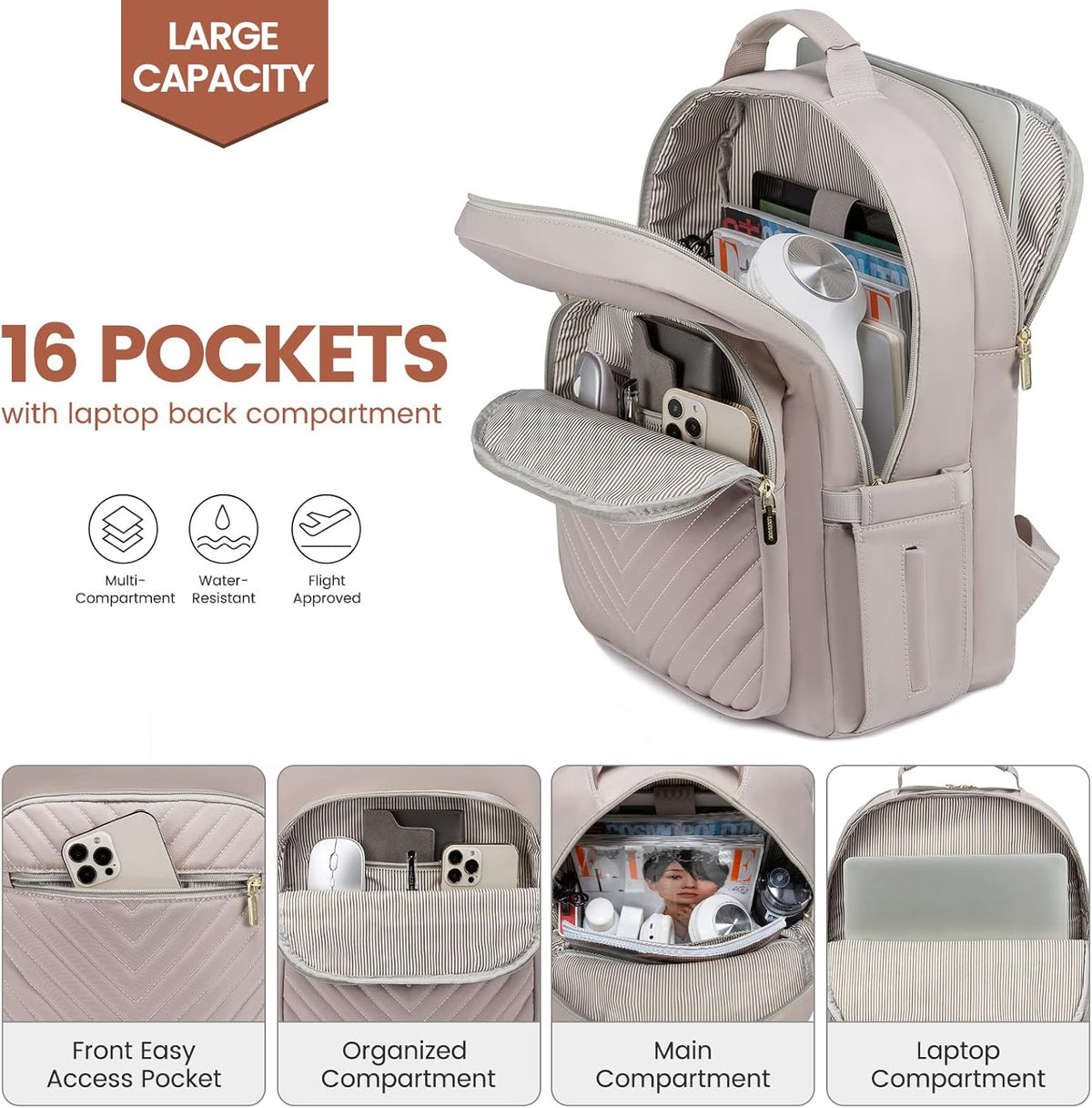Backpack 15.6 inch, Backpack Backpack LOVEVOOK Laptop for Women Travel Purse,Professional Laptop Computer