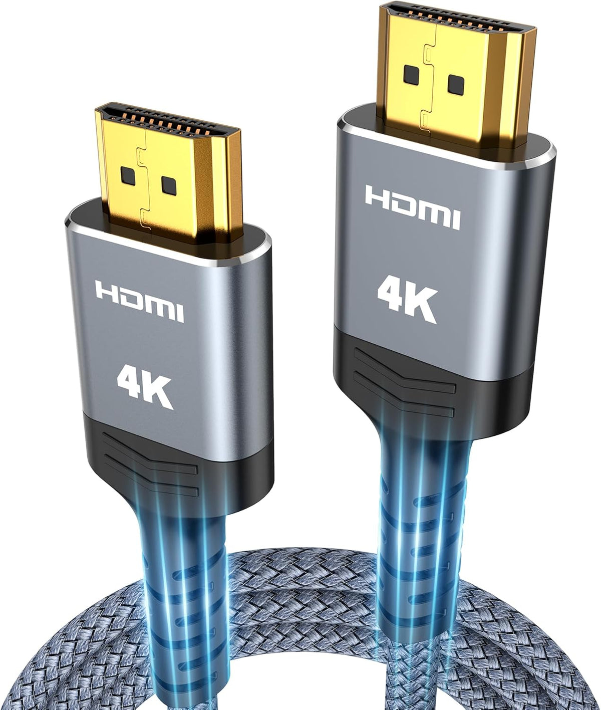 6.6 4K 2.0 3D, 2.2, 4K HDMI Cable ft, Highwings HDMI Cord with High-Speed No Flickering, Nylon Braided & Gold-Plated