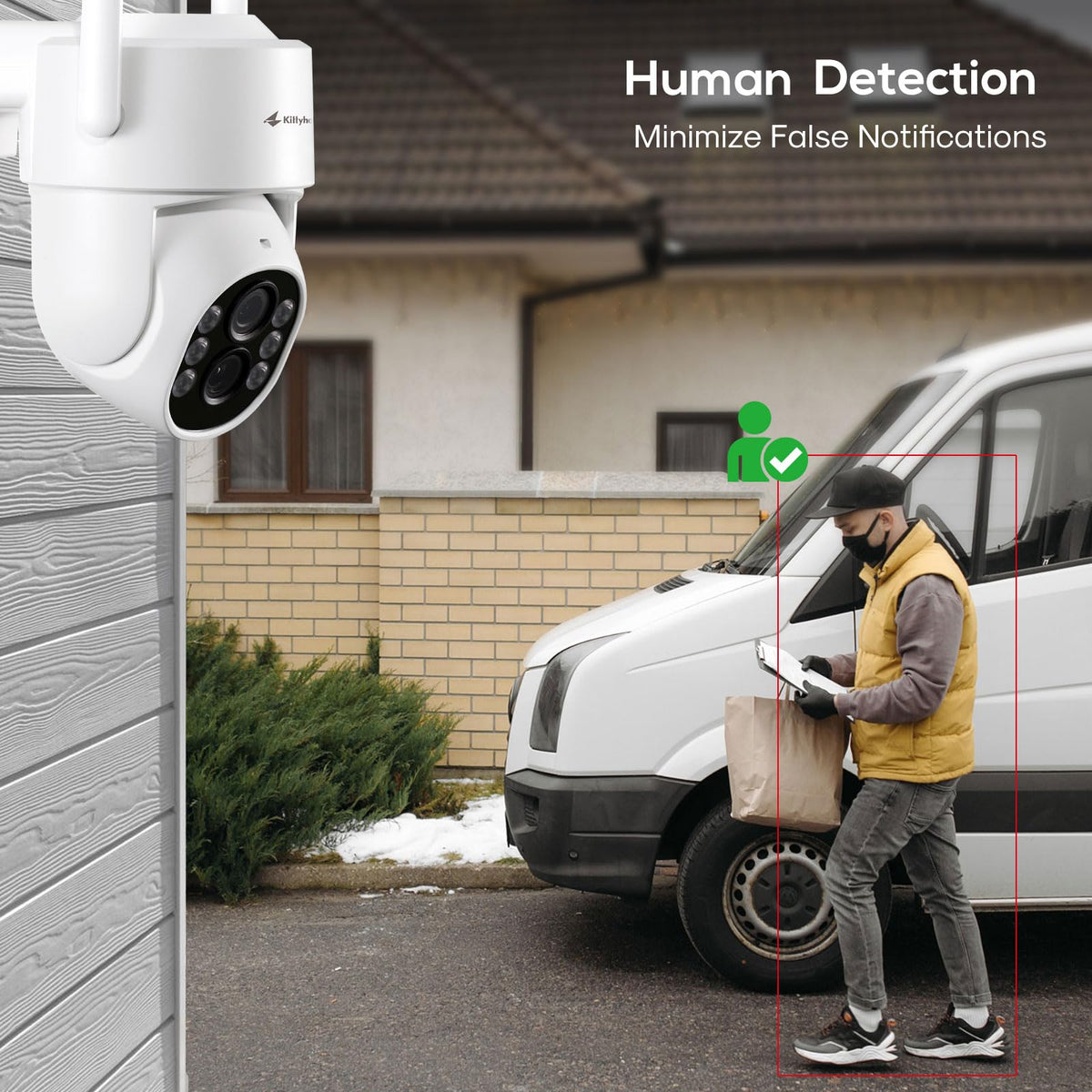 Kittyhok PTZ Wireless Security Camera System | 4pcs Dual Lens 2K Security Camera Wireless Outdoor with 10X Zoom, WiFi6 2.4G/5G, Auto Tracking, Human