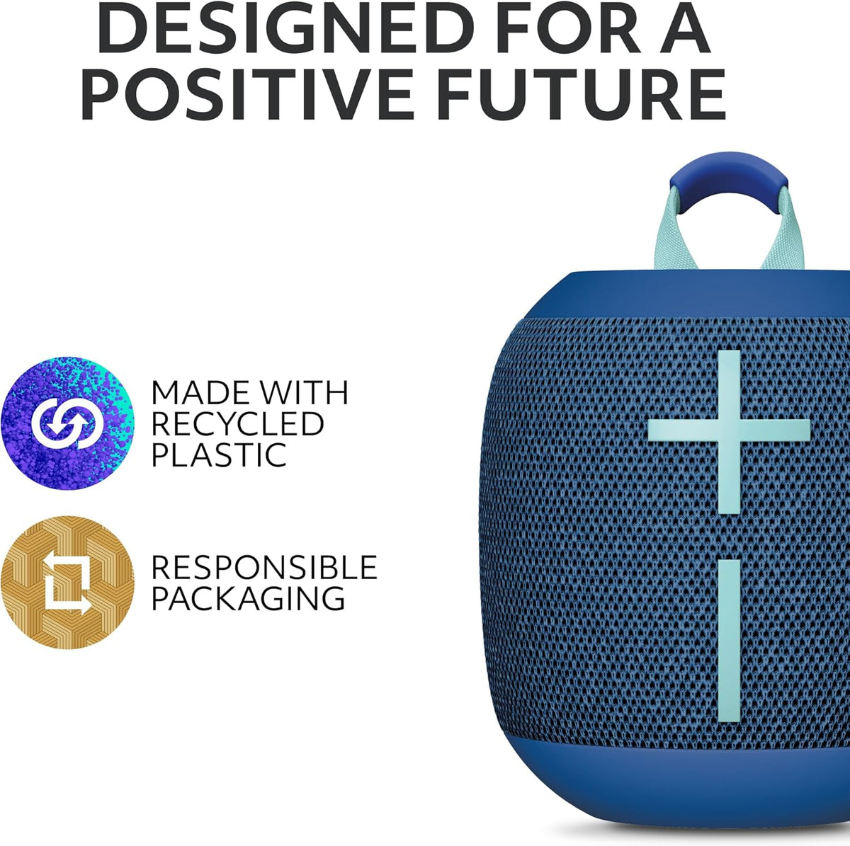 Ultimate Ears WONDERBOOM 4 Outdoor Speakers Bluetooth Waterproof with Big Bass & 360-Degree Sound, Dustproof Floating Wireless Speaker, 131ft Range - Blue