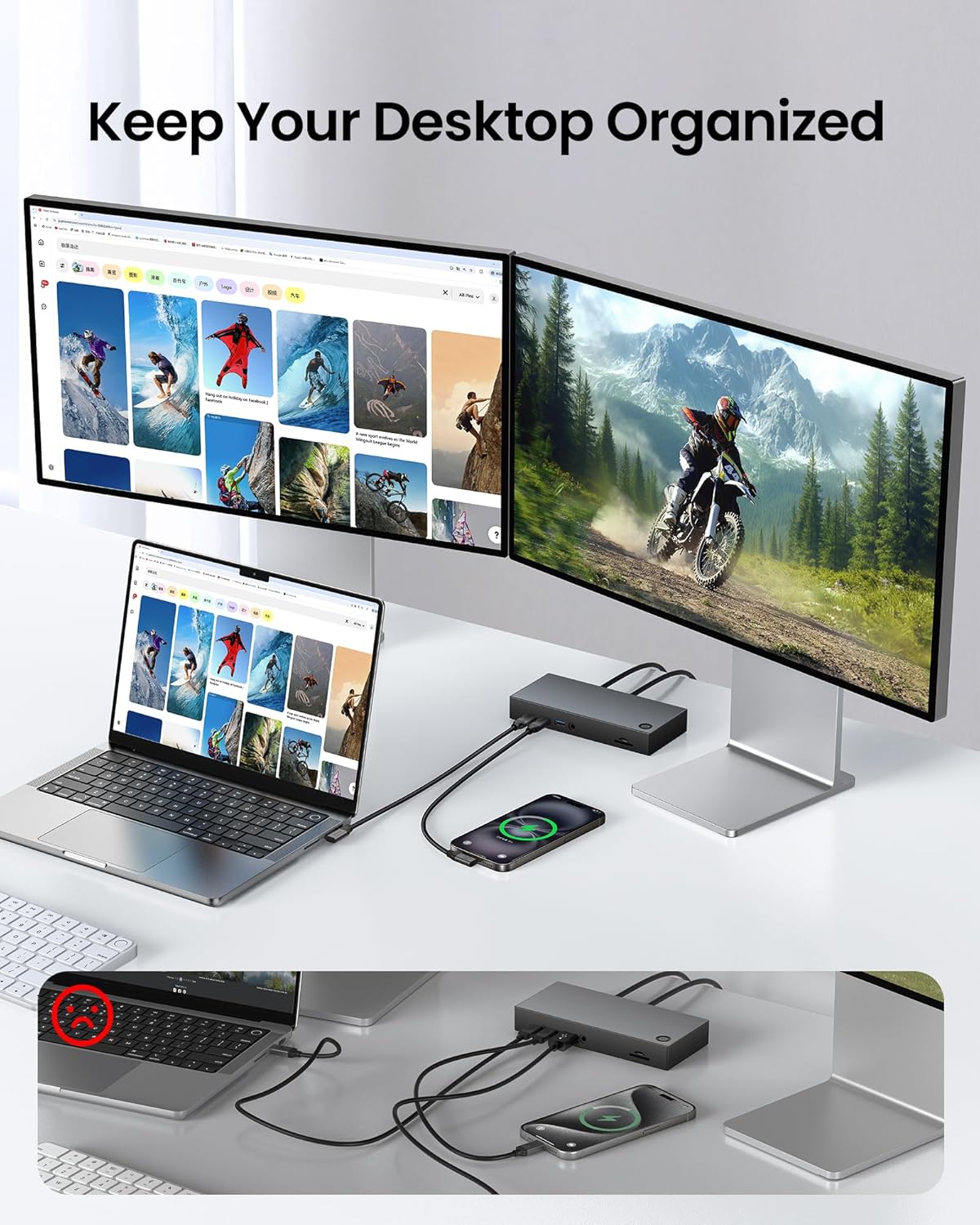 Silkland USB C Monitor Display Cable Right Angle 10FT/3M [5K/4K@60Hz 8K@30Hz], 90 Degree USB C 3.2 Gen 2x2 Video Cable, 20Gbps Data Transfer, 240W Fast PD Compatible for MacBook, iPad, iPhone 16