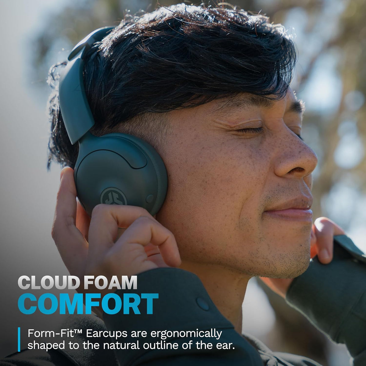 JLab Go Lux ANC Wireless Headphones, Sage, Hybrid Active Noise Cancelling, Premium On-Ear Bluetooth Headset, Customizable Sound, Be Aware Mode, Cloud Foam Comfort, Multipoint Connection