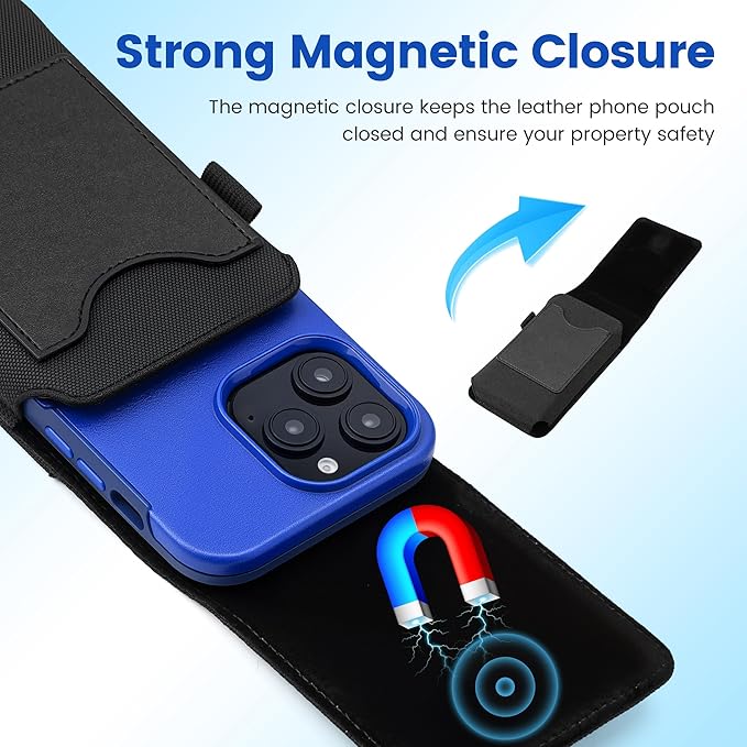 Mopaclle Vertical Nylon Phone Holster with Belt Clip for Galaxy S25/S24/S23/S22 Ultra, Note 20 Ultra, A56, F36 Series – Rugged Cell Phone Belt Holder Fits with Case On, for Men Women Outdoor Work