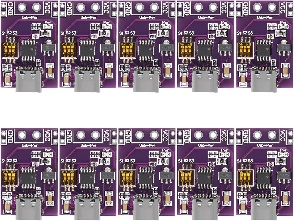 DWEII 10-Pack PD2.0 PD3.0 Type-C QC AFC to DC Spoof Scam Fast Charge Trigger Polling Detector USB-PD Notebook Power