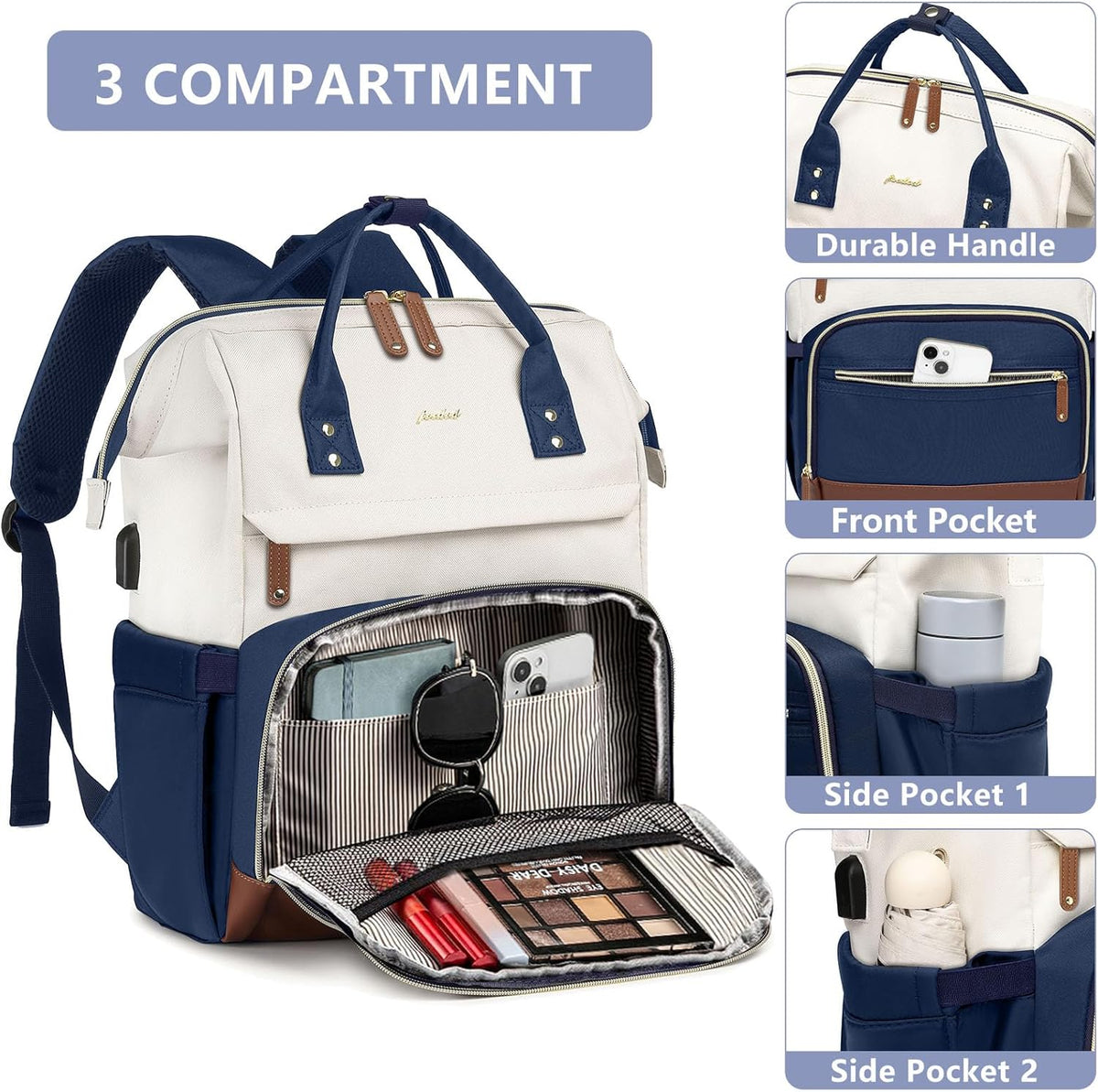 Backpack 15.6 Inch BackPacks Pack Daypack Focdod Laptop for Womem Work Bags: Travel Durable Back With USB Charging Port