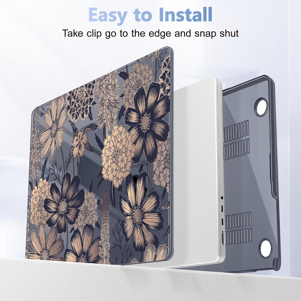 for MacBook Pro 16 inch Case 2021 2022 2023 2024 Release A3186 A3403 M4 A2991 M3 A2780 M2 A2485 M1 Pro/Max, Hard Shell Case with Screen Protector & Keyboard Cover, Spring Floral