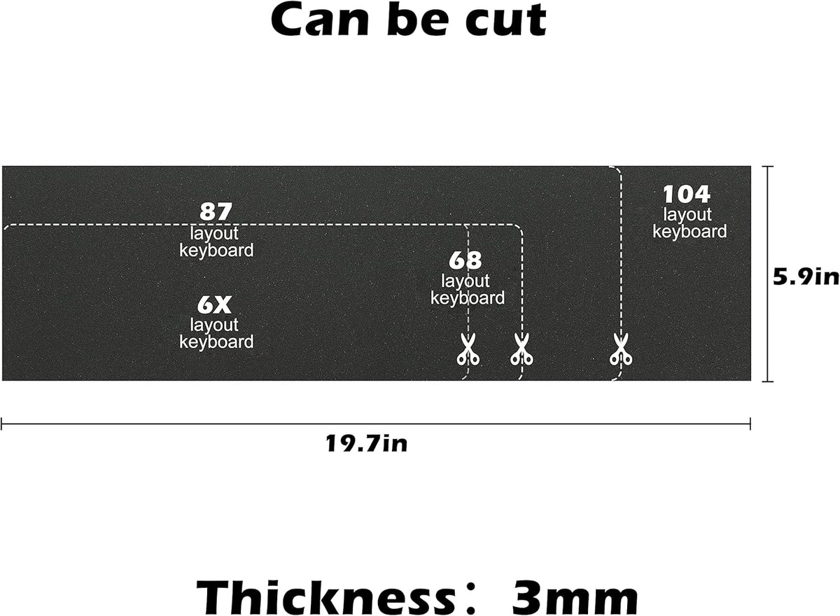 HONKID LE-20 3mm) Keyboard Foam, Sound Dampening Foam for Mechanical Keyboard Bottom, Made of Poron, Black (H