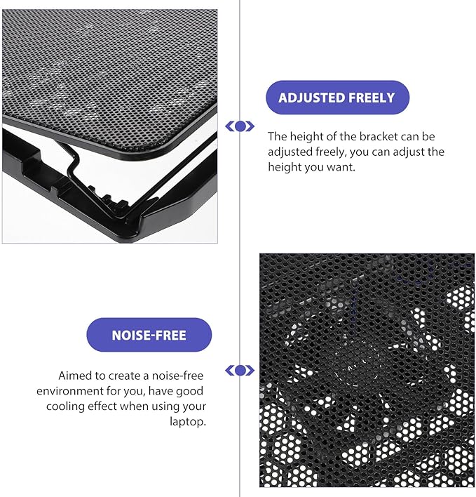 Vaguelly Laptop Cooling Pad 15.6 Inch with 1 Quiet Fan Black Laptop Cooler Stand for Gaming and Office Use Portable Cooling Base Compatible with 15.6 Notebooks