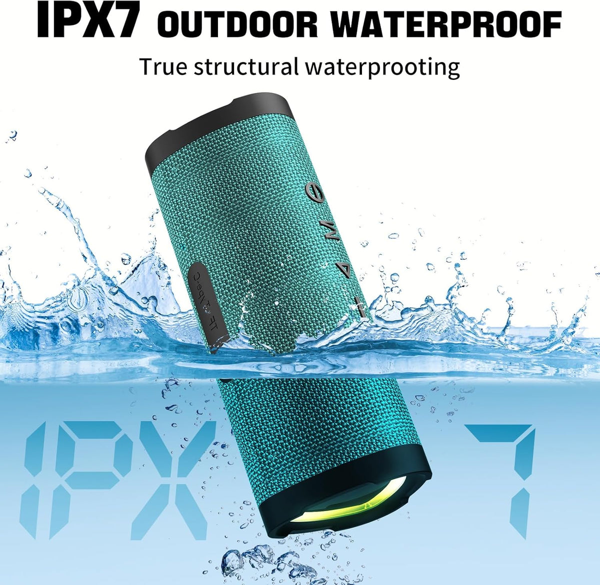Vanzon V40 Bluetooth Speakers, Portable Wireless Speaker V5.0 with 24W Loud Stereo Sound, 24H Playtime, TWS & IPX7 Waterproof, Suitable for Travel, Home and Outdoors-Light Green (HIJ)