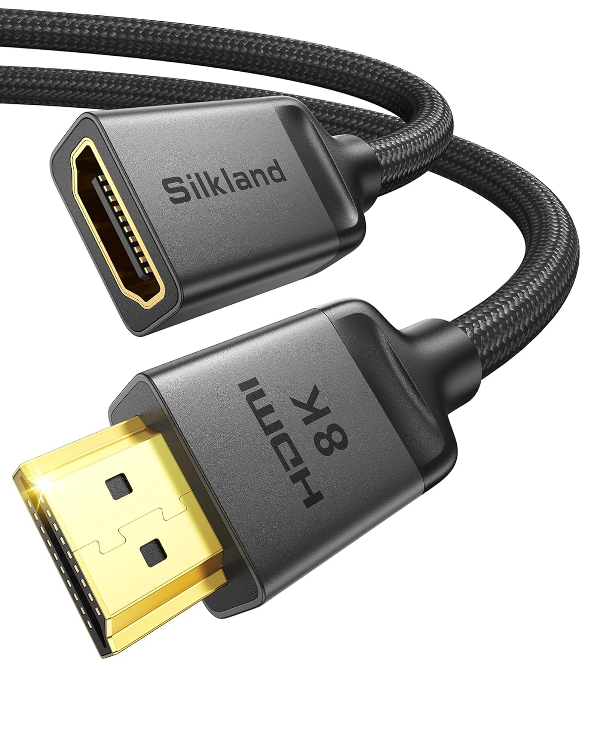 8K 10FT/3M 2.1, 8K@60hz 4K@120hz 48Gbps PS5 PS4 Silkland HDMI Extension Cable HDMI Extender HDMI Male to Female
