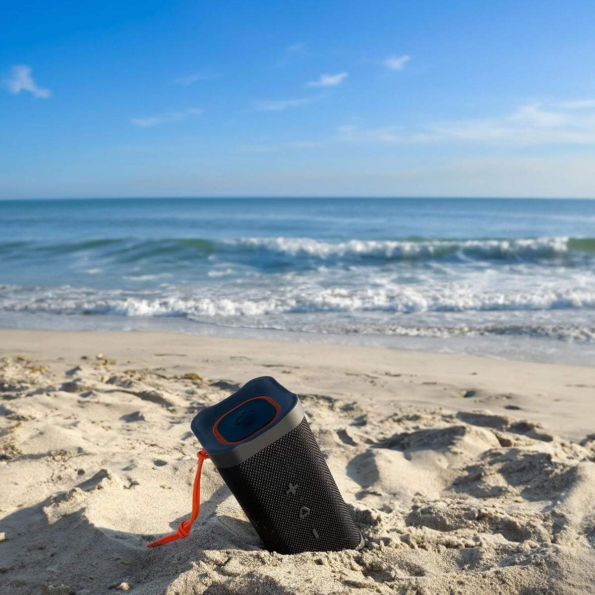 Skullcandy Terrain XL Wireless Bluetooth Speaker - IPX7 Waterproof Portable Speaker, 18 Hour Battery, Nylon Wrist Wrap, True Wireless Stereo (Navy)