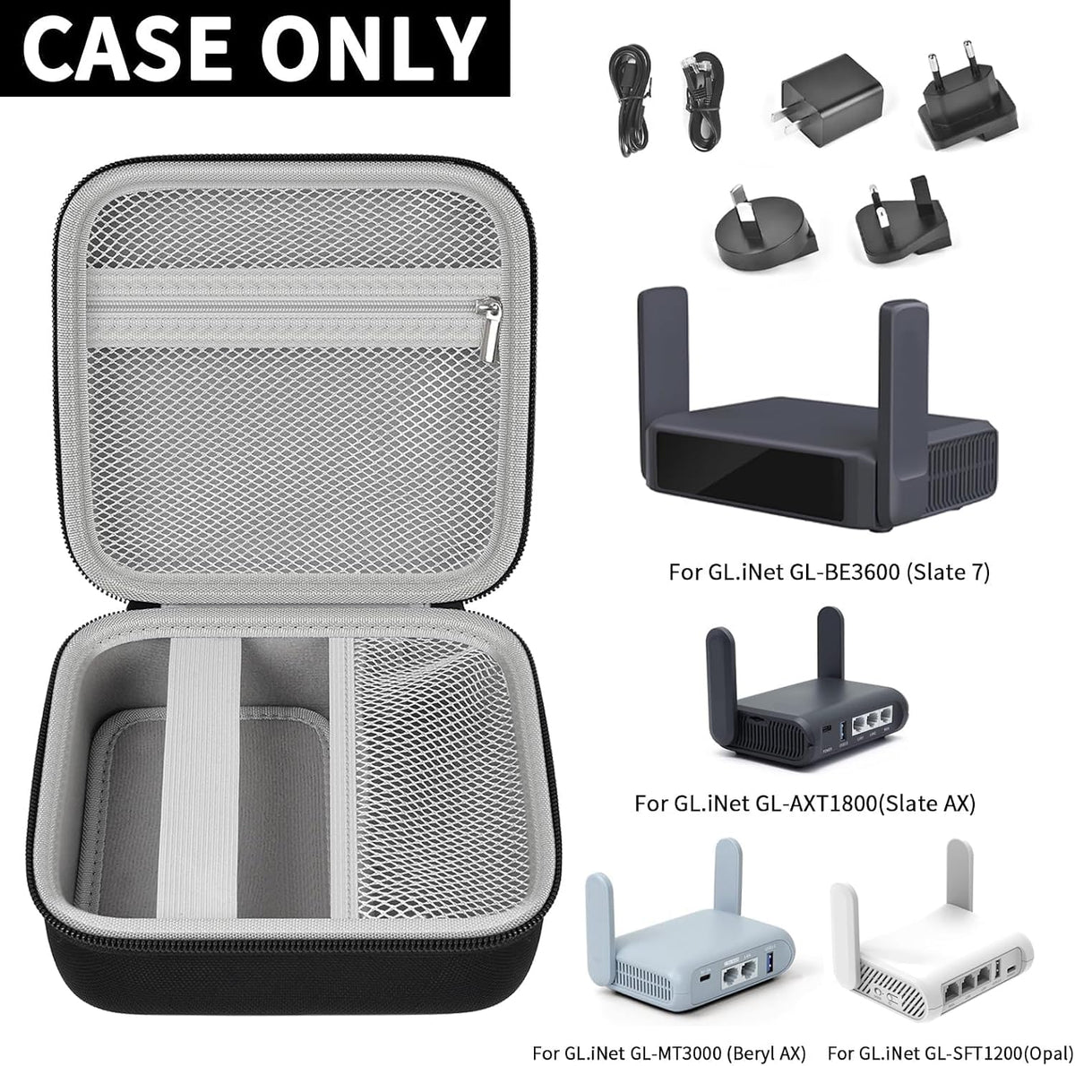 Grapsa GL-BE3600/MT3600BE/SFT1200/ MT3000/ AXT1800/ MT1300 7 Case Compatible with for Glinet Travel Router for Hotel
