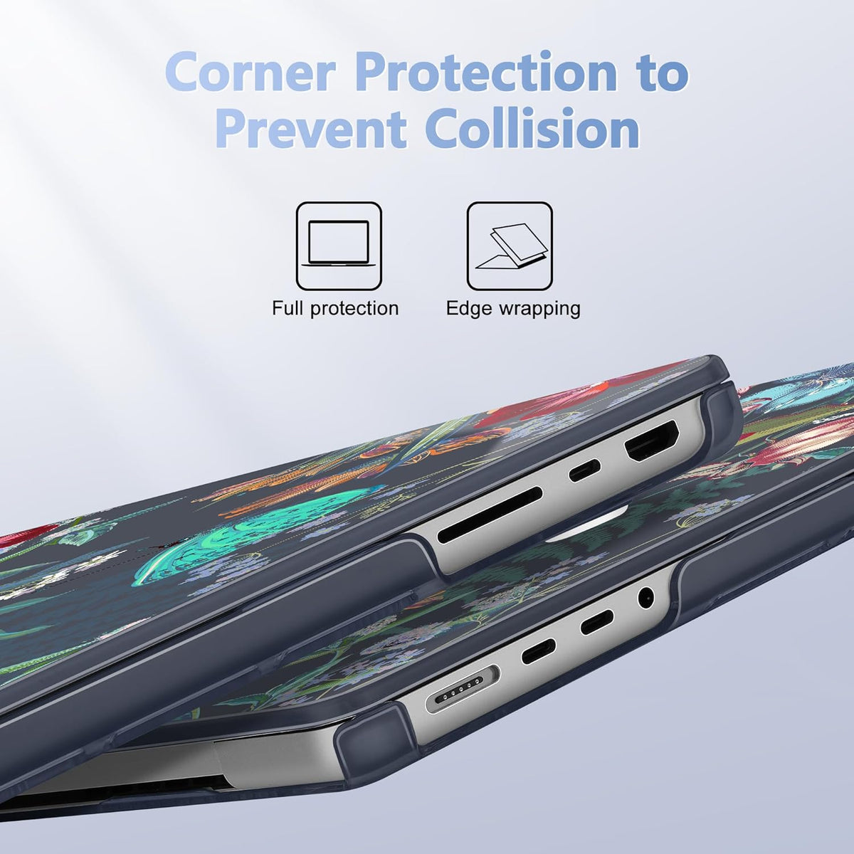 for MacBook Pro 16 inch Case 2021 2022 2023 2024 Release A3186 A3403 M4 A2991 M3 A2780 M2 A2485 M1 Pro/Max, Hard Shell Case with Screen Protector & Keyboard Cover, Flowers & Herbs
