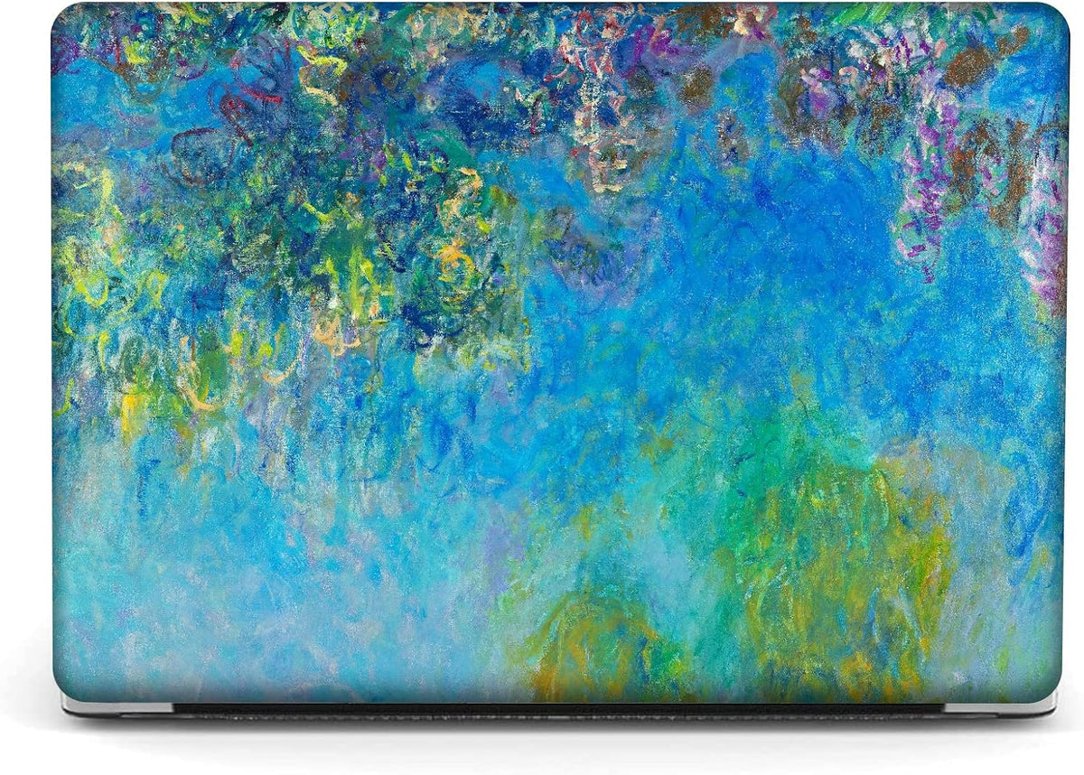 Compatible with MacBook Pro 13 inch Art Case Skin, 2022, 2021, 2020-2016 Release A2289/A2251/A2338 M1 Plastic Watercolor Hard Shell with Keyboard Cover & Screen Protector (Wisteria by Claude Monet)
